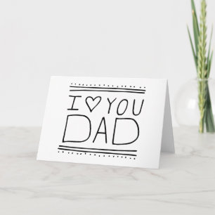 Carte Je t'aime Papa // Mignonne Fête des pères manuscri