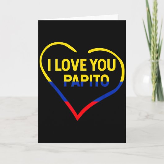 Carte Je t'aime Papito Drapeau Colombie Joyeuse Saint-Va (Devant)