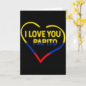Carte Je t'aime Papito Drapeau Colombie Joyeuse Saint-Va (Fleur jaune)