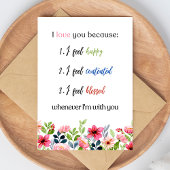 Carte Je T'Aime Parce Que