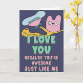 Carte Je t'aime. parce que tu es formidable, tout comme (Fleur jaune)