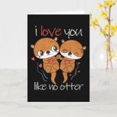 Carte Je T'Aime Pas D'Otter Funny Valentines Vintages (Fleur jaune)