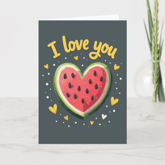 Carte Je T'Aime Pastèque (Devant)