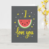 Carte Je T'Aime Pastèque (Fleur jaune)