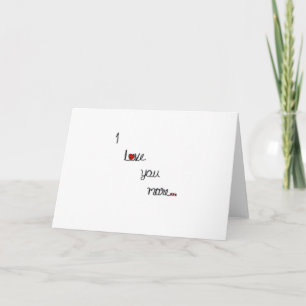 Carte Je t'aime plus avec un design romantique à coeurs