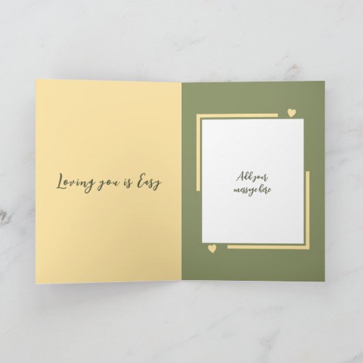 Carte Je t'aime plus de chats vert jaune Valentine (Intérieur)