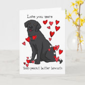 Carte Je t'aime plus de labrador retriever Valentine (Fleur jaune)