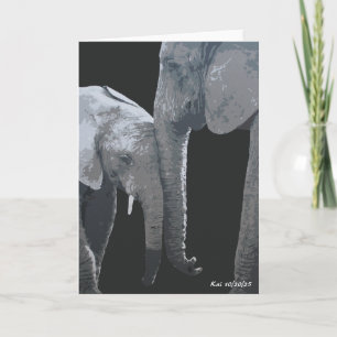 Carte Je t'aime plus, éléphant Original Art