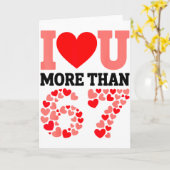 Carte Je t'aime plus que 67 Saint-Valentin 6 7 Meme H (Fleur jaune)