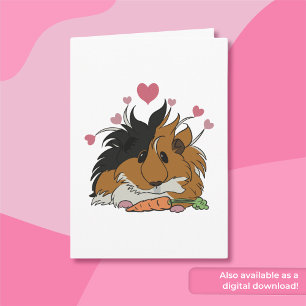 Carte Je T'Aime Plus Que Carottes Guinée Pig Valentine