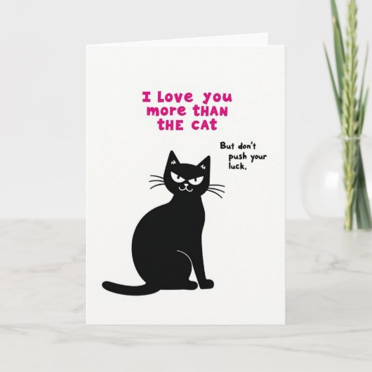 Carte Je T'aime Plus Que Chat (Devant)