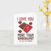 Carte Je T'Aime Plus Que Chocolat Couleur Graphique (Fleur jaune)