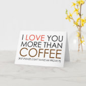 Carte Je t'aime plus que du café (Fleur jaune)