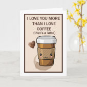 Carte Je t'aime plus que j'aime le café au lait (Fleur jaune)