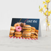 Carte Je "T'AIME" PLUS QUE **LA NOURRITURE** (Fleur jaune)