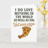 Carte Je t'aime plus que la pizza. (Fleur jaune)