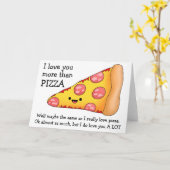 Carte Je t'aime plus que la pizza peut-être (Fleur jaune)