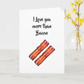 Carte Je t'aime plus que le Bacon en blanc (Fleur jaune)