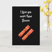 Carte 'Je t'aime plus que le Bacon' en noir (Fleur jaune)