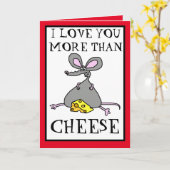 Carte Je t'aime plus que le fromage Saint-Valentin (Fleur jaune)