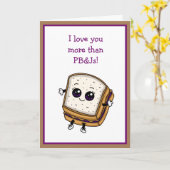 Carte Je t'aime plus que le PB&J (Fleur jaune)
