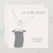 Carte Je t'aime plus que les carottes - Saint-Valentin (Devant / Derrière)