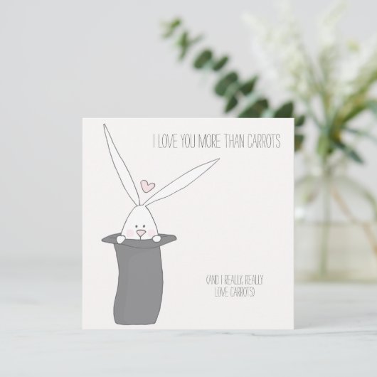 Carte Je t'aime plus que les carottes - Saint-Valentin (Debout devant)