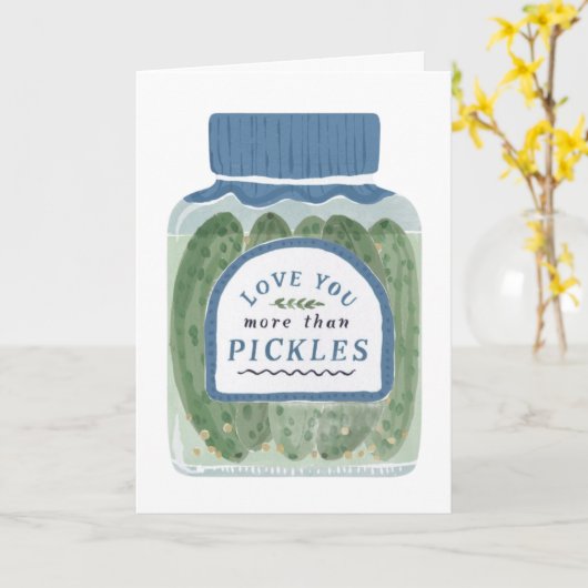 Carte Je t'aime plus que les cornichons (Fleur jaune)