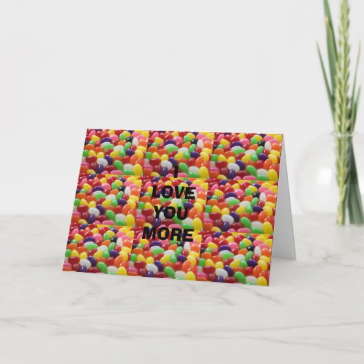 CARTE JE T'AIME PLUS QUE LES JELLY BEANS/TU ES PLUS SUCR (Devant)