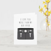 Carte Je t'aime plus que ma friteuse (Fleur jaune)