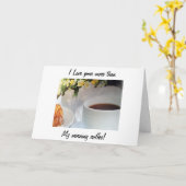 CARTE "JE T'AIME PLUS QUE MON CAFÉ DU MATIN" ET (Fleur jaune)