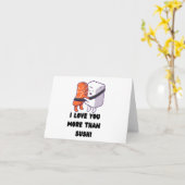 Carte Je t'aime plus que Sushi (Fleur jaune)