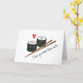 Carte Je T'Aime Plus Que Sushi Kawaii Coeur D'Amour (Fleur jaune)