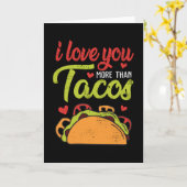Carte Je T'Aime Plus Que Tacos Funny Valentines Day (Fleur jaune)