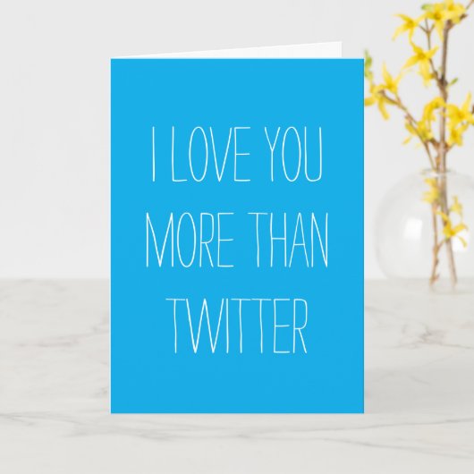 Carte Je T'Aime Plus Que Twitter Card (Fleur jaune)