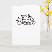 Carte Je t'aime plus qu'hier Conception romantique (Fleur jaune)