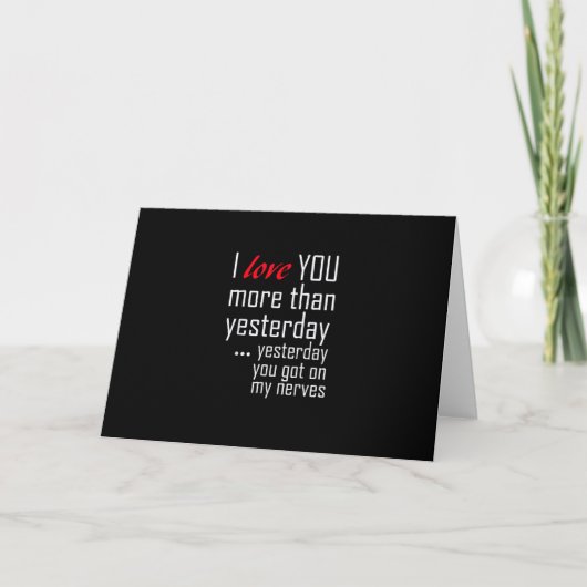 Carte Je t'aime plus qu'hier Design romantique (Devant)