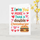 Carte Je t'aime plus qu'un cheeseburger (Fleur jaune)