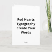 Carte Je t'aime plus Typography Design coeurs rouges (Dos)