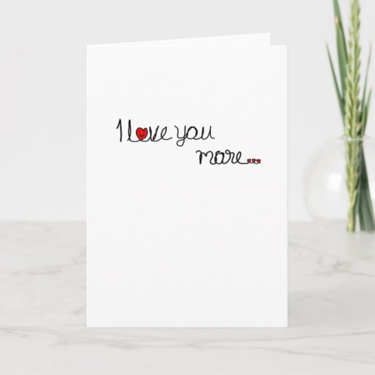 Carte Je t'aime plus Typography Design coeurs rouges (Devant)