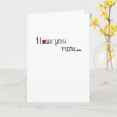 Carte Je t'aime plus Typography Design coeurs rouges (Fleur jaune)