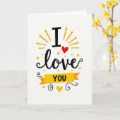 Carte Je T'Aime Points Jaunes (Fleur jaune)