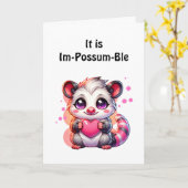 Carte Je t'aime | Possum romantique et flirteur (Fleur jaune)
