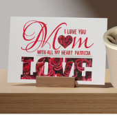Carte Je t'aime Red Heart Keepsaké Elegant Mothers Day