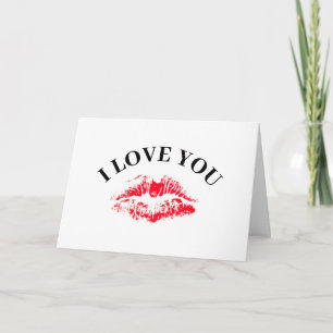 Carte Je t'aime Red Kiss Boyfriend Valentines Day