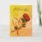 Carte Je t'aime Red Roses Heart Art Card (Devant)