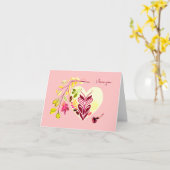 CARTE JE T'AIME RÉTRO BOHO CŒUR EN FORME DE VALENTINE'S (Fleur jaune)