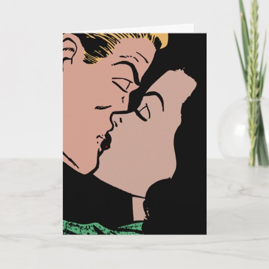 CARTE JE T'AIME RETRO GREETING CARD (Devant)