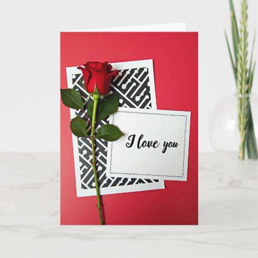 Carte Je T'Aime Rose (Devant)