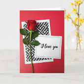 Carte Je T'Aime Rose (Fleur jaune)